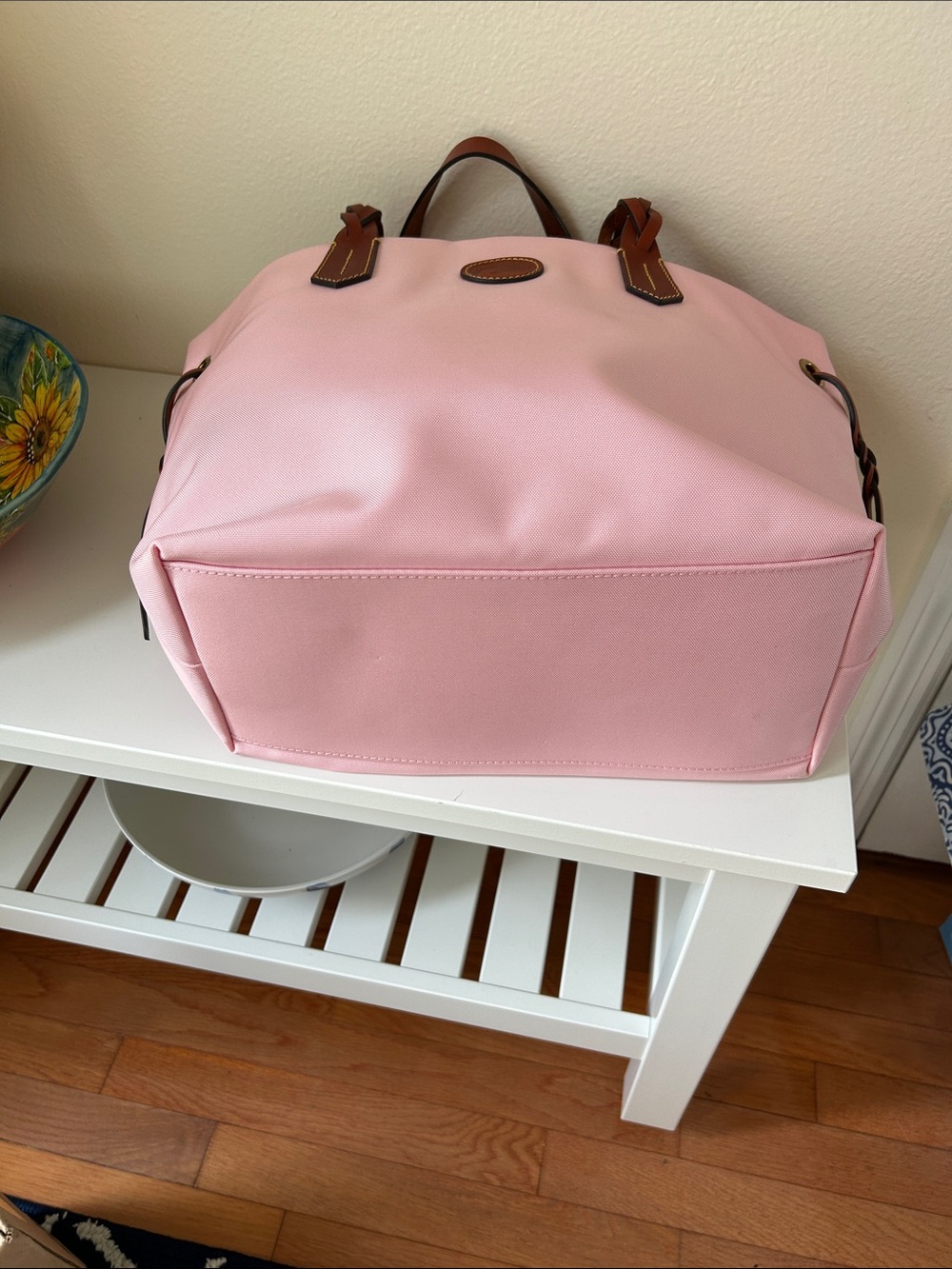 Dooney & Bourke Light Pink Tote with Brown Leather Trim - Picture 9 of 9